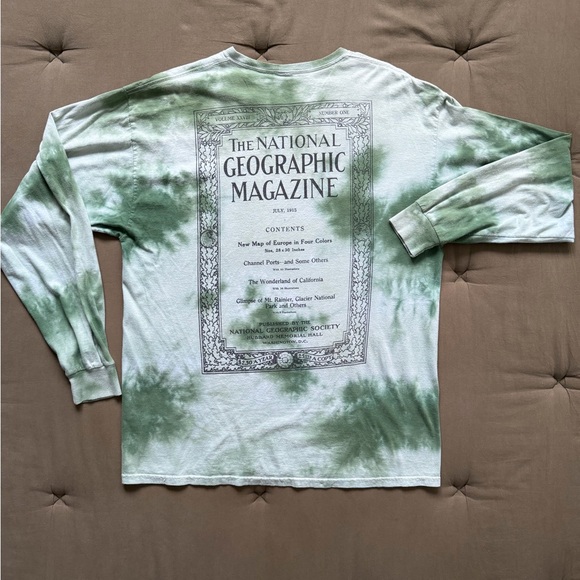 National Geographic Long Sleeve Green Tie dye T Shirt Men’s XL Marble Acid - Picture 10 of 15